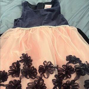 Nannette Navy and Pink Floral Kids Dress